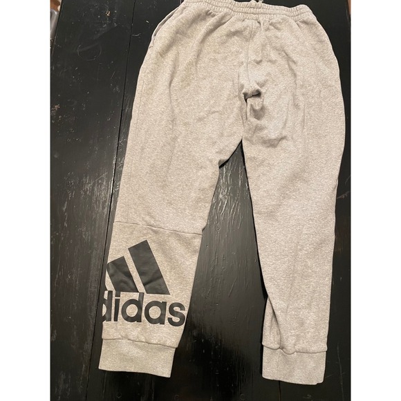 Adidas Women Gray Jogger Sweatpants Big Logo Drawstring Waist Casual Athletic - Picture 4 of 4